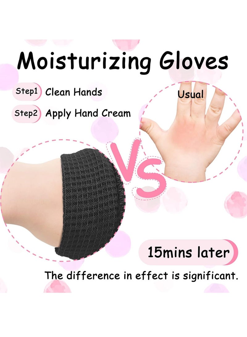 Evridwear Evridwear Eczema Gloves Kids Cotton Moisturizing Gloves 2 Pairs Touchscreen for Dry Hands, Eczema, SPA, Overnight Lotion (Black)  - Image 4