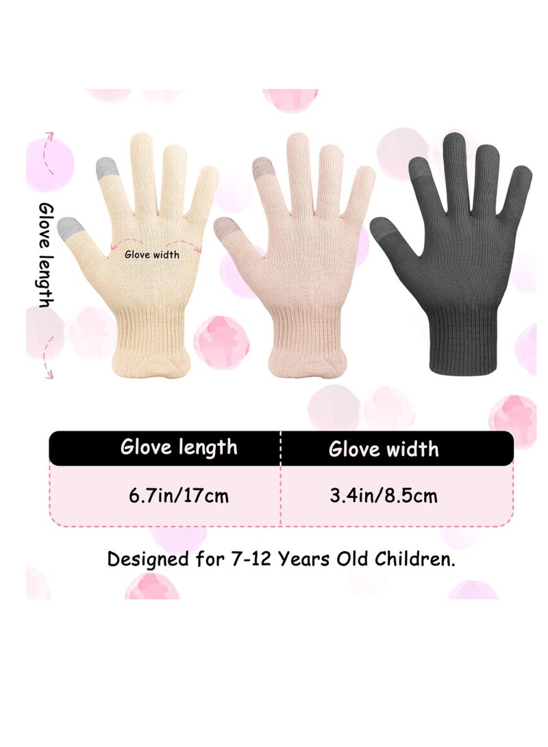 Evridwear Evridwear Eczema Gloves Kids Cotton Moisturizing Gloves 2 Pairs Touchscreen for Dry Hands, Eczema, SPA, Overnight Lotion (Black)  - Image 5