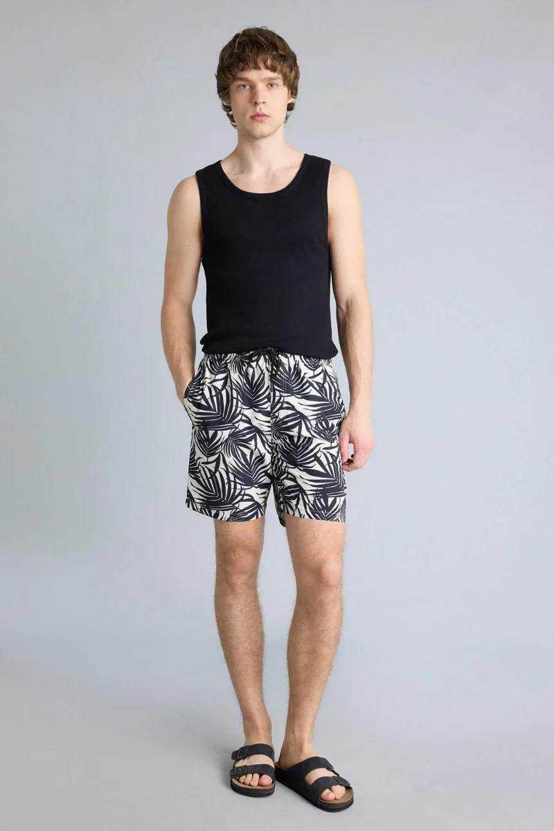 Defacto  Regular Fit Printed Swim Shorts for Men | Best Price UAE