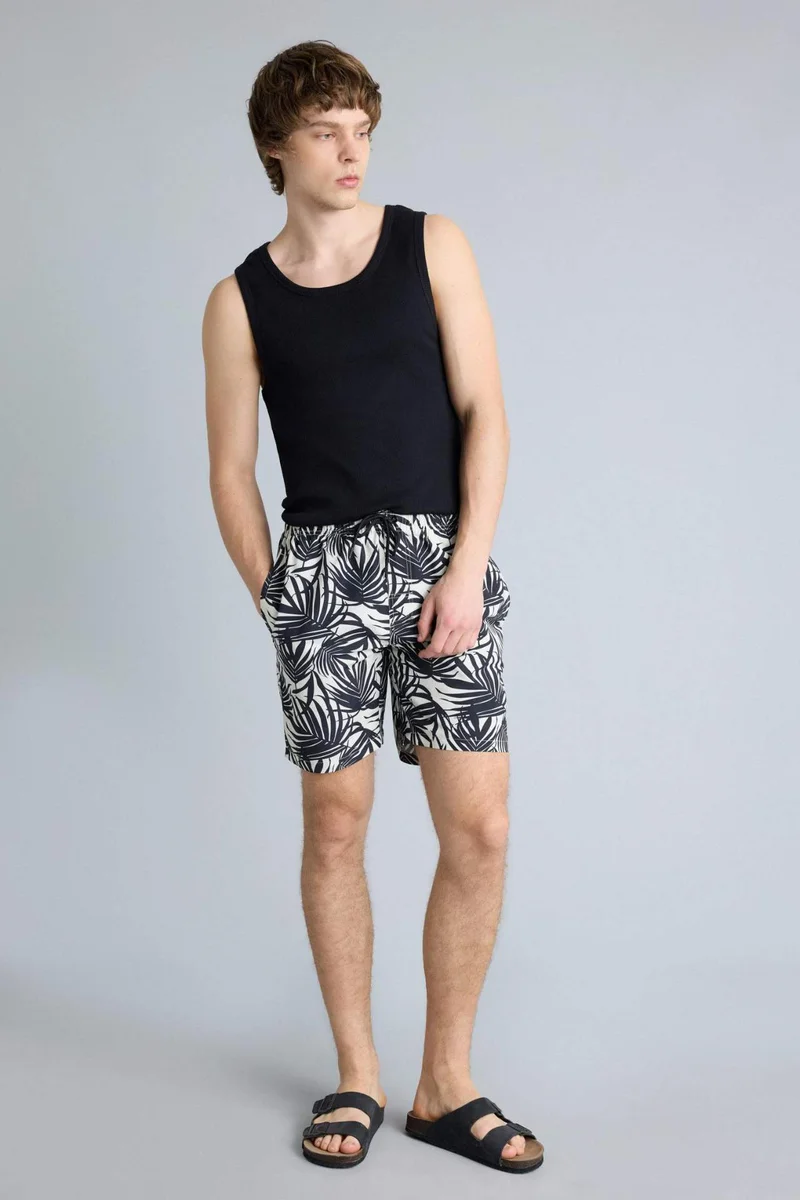 Defacto  Regular Fit Printed Swim Shorts for Men | Best Price UAE