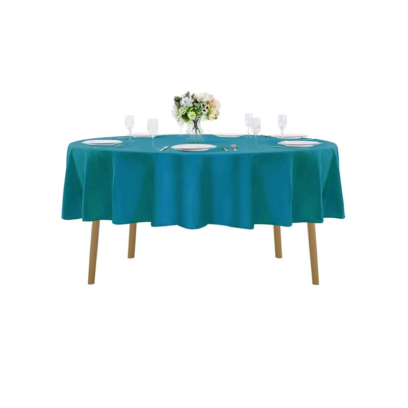 70 inch Round Tablecloth Washable Polyester Table Cloth Decorative Table Cover for Wedding Party Dining Banquet70 inch Caribbean Blue