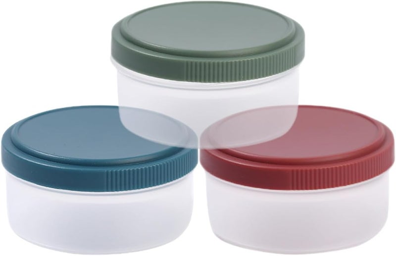 3pcs 75ml Mini Seasoning Bottles Set, Lightweight Small Condiment Containers with Leakproof Seal, Red Blue Green for Kitchen and Lunchbox Sauce Storage - Image 1