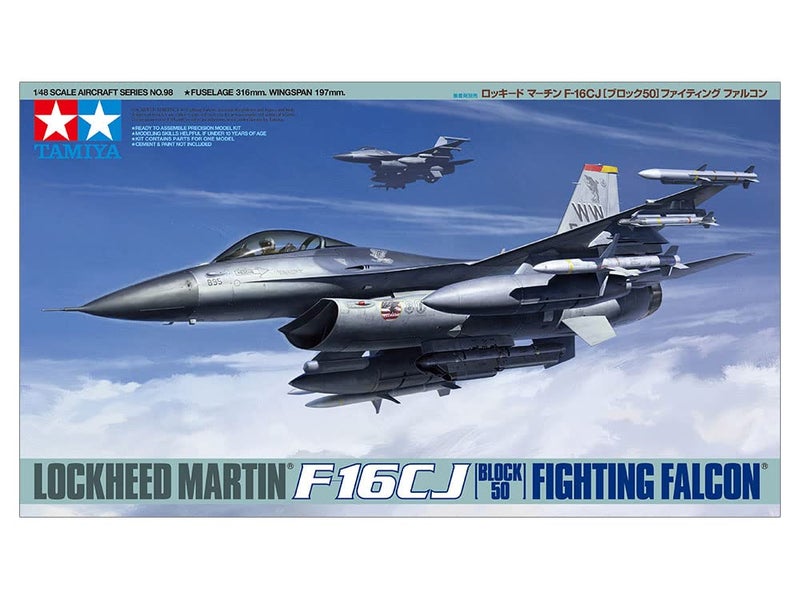 Tamiya 61098 1/48 Lockheed Martin F-16CJ Plastic Model Airplane Kit - Image 2