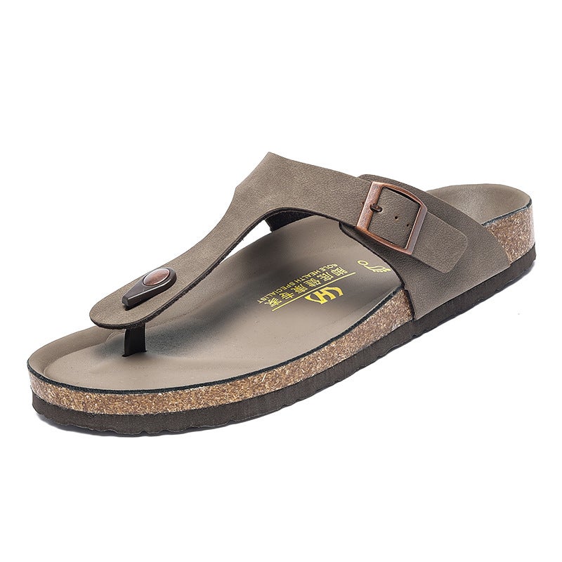 Cork Slippers Men'S And Women'S Slippers Leather Plus Size Breathable Casual Men'S And Women'S Couple Birkenstocks Cork Slippers - Image 4