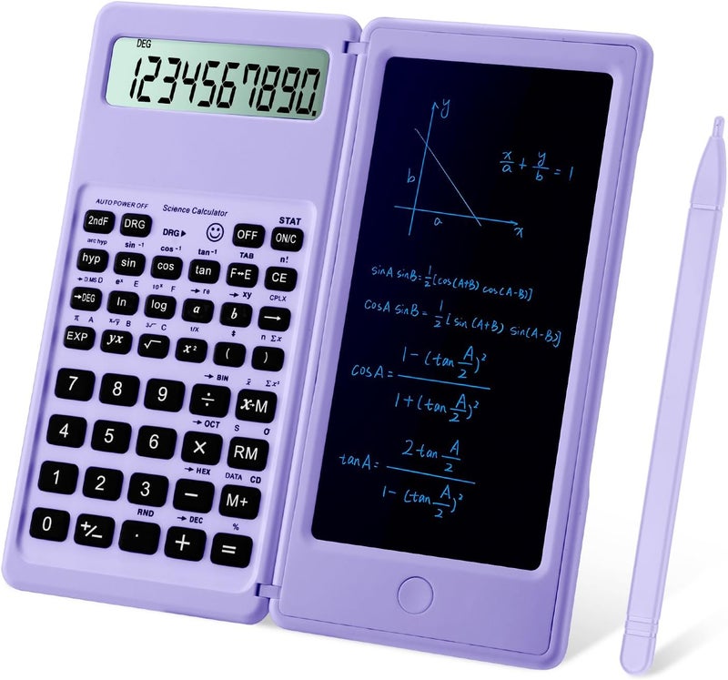 iPepul Scientific Calculators for Students, 10-Digit Large Screen, Math Calculator with Notepad, Classroom Must Haves for Middle High School Supplies & College(Purple) - Image 1