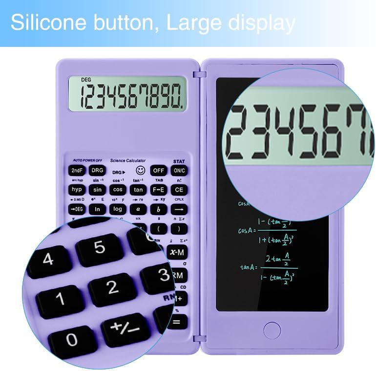 iPepul Scientific Calculators for Students, 10-Digit Large Screen, Math Calculator with Notepad, Classroom Must Haves for Middle High School Supplies & College(Purple) - Image 4