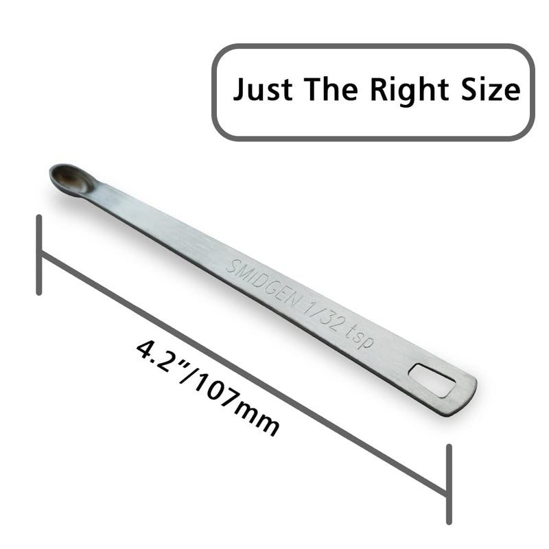 BERYLER 1 قطعة من بيريلر 1/32 ملعقة صغيرة (1/32 ملعقة صغيرة 0.165 مل سميدجن) ملعقة قياس واحدة صغيرة فردية من الفولاذ المقاوم للصدأ ملاعق قياس فقط - Image 2