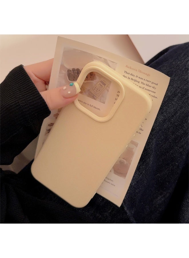 NIBEMINENT Solid Colors And A Minimalist Design Protective TPU Case Cover For iPhone 15, Creamy Yellow