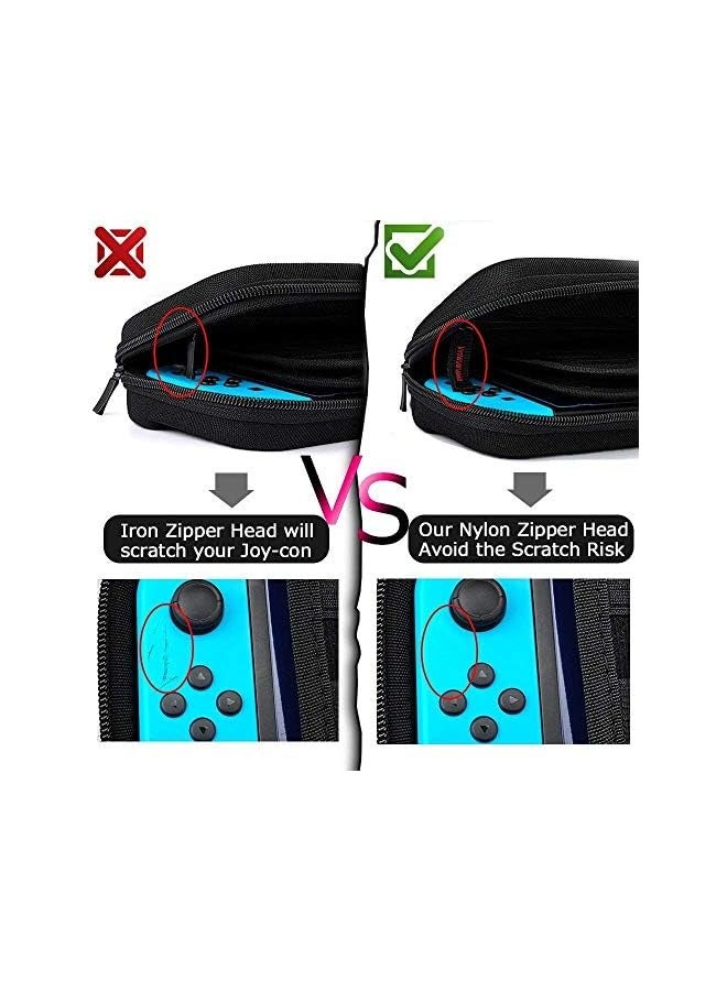 Switch Carrying Case compatible with Nintendo Switch - 20 Game Cartridges Protective Hard Shell Travel Carrying Case Pouch for Nintendo Switch Console  Accessories, Black - Image 5