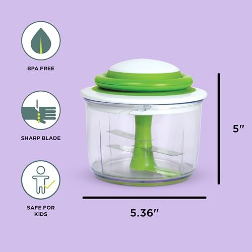 Chef'n VeggiChop Hand-Powered Food Chopper (Arugula), 5.5" x 5.5" x 5" - Image 2