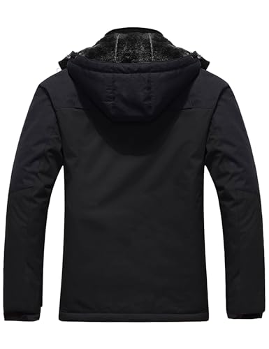 Wantdo Men's Waterproof Mountain Jacket Fleece Windproof Ski Jacket US 2XL Black 2XL - Image 2