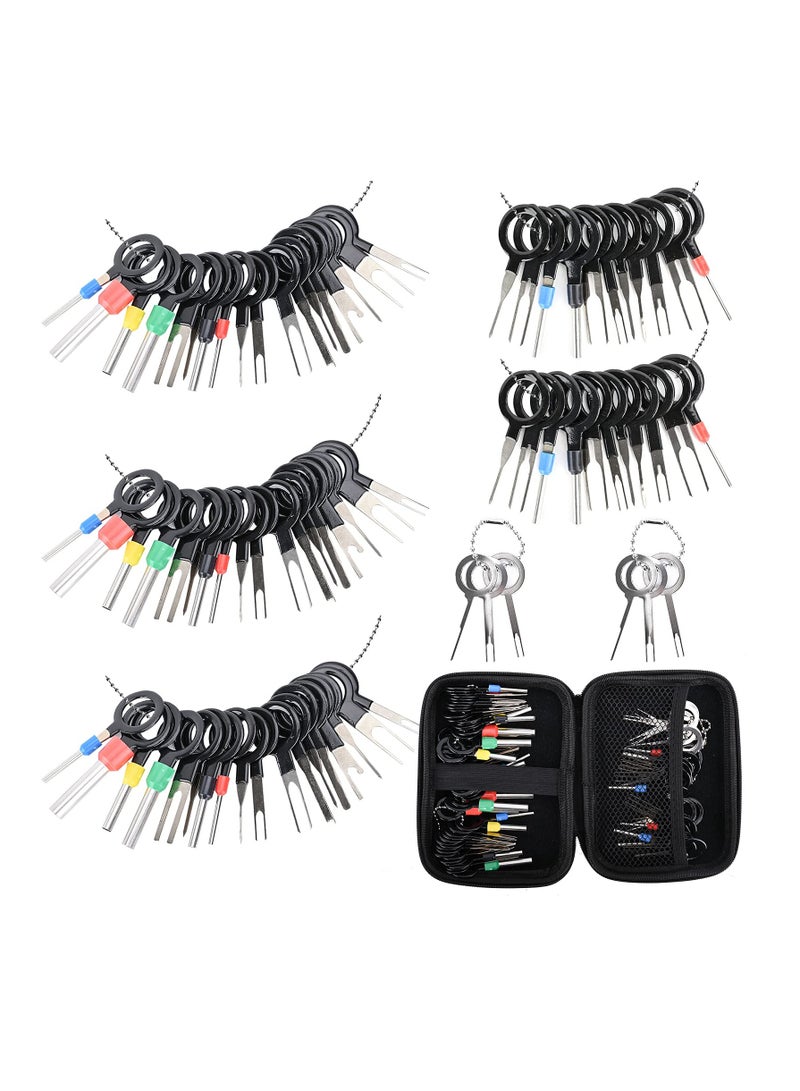 SYOSI Terminal Extractor Removal Tool Kit, Depinning Key Tool Set for Car Auto Household Devices, Wire Connector Pin Release Extractor Tool with a Protective Bag (82 Pieces) - Image 1