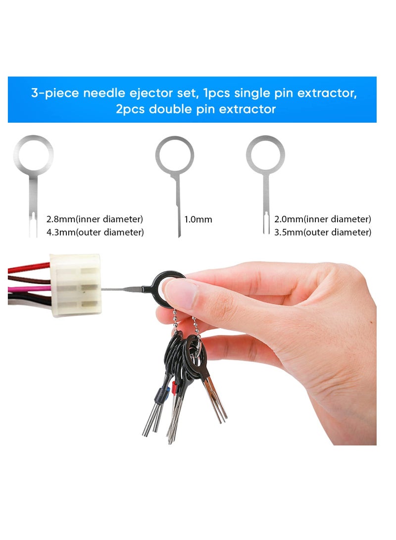 SYOSI Terminal Extractor Removal Tool Kit, Depinning Key Tool Set for Car Auto Household Devices, Wire Connector Pin Release Extractor Tool with a Protective Bag (82 Pieces) - Image 4