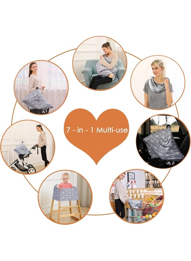 Hicoco Car seat Canopy Nursing Cover - Multi use Baby Stroller and carseat Cover, Breastfeeding Nursing Covers, Boys and Girls Shower Gifts - Image 4