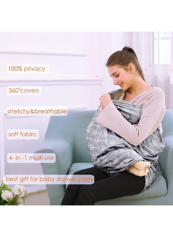 Hicoco Car seat Canopy Nursing Cover - Multi use Baby Stroller and carseat Cover, Breastfeeding Nursing Covers, Boys and Girls Shower Gifts - Image 3