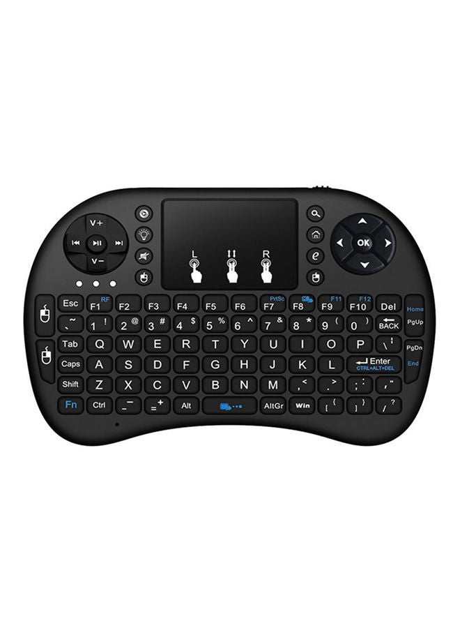 NIBEMINENT 2.4 Ghz Wireless Rechargeable Air Mouse With Mini QWERTY Keyboard Black - Image 1