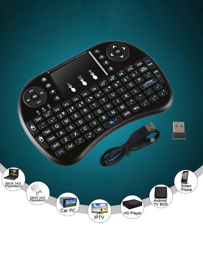 NIBEMINENT 2.4 Ghz Wireless Rechargeable Air Mouse With Mini QWERTY Keyboard Black - Image 2