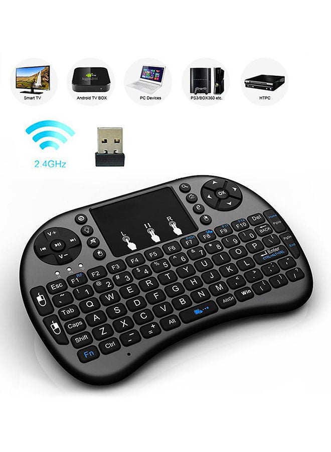 NIBEMINENT 2.4 Ghz Wireless Rechargeable Air Mouse With Mini QWERTY Keyboard Black - Image 3