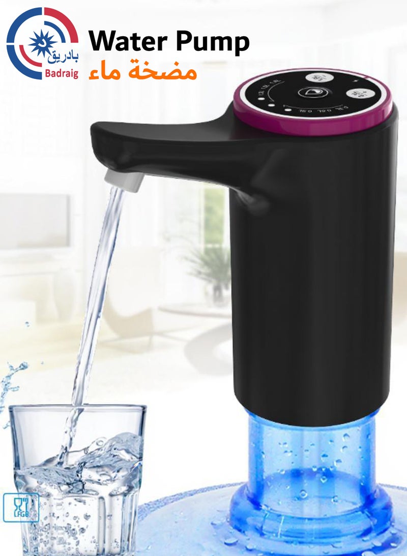 بادريق مضخة موزع مياه لزجاجة سعة 5 جالون مضخة مياه شرب كمية مجانية محمولة بشحن USB مضخة زجاجة كهربائية متعددة الأغراض للتخييم المنزلي - Image 4