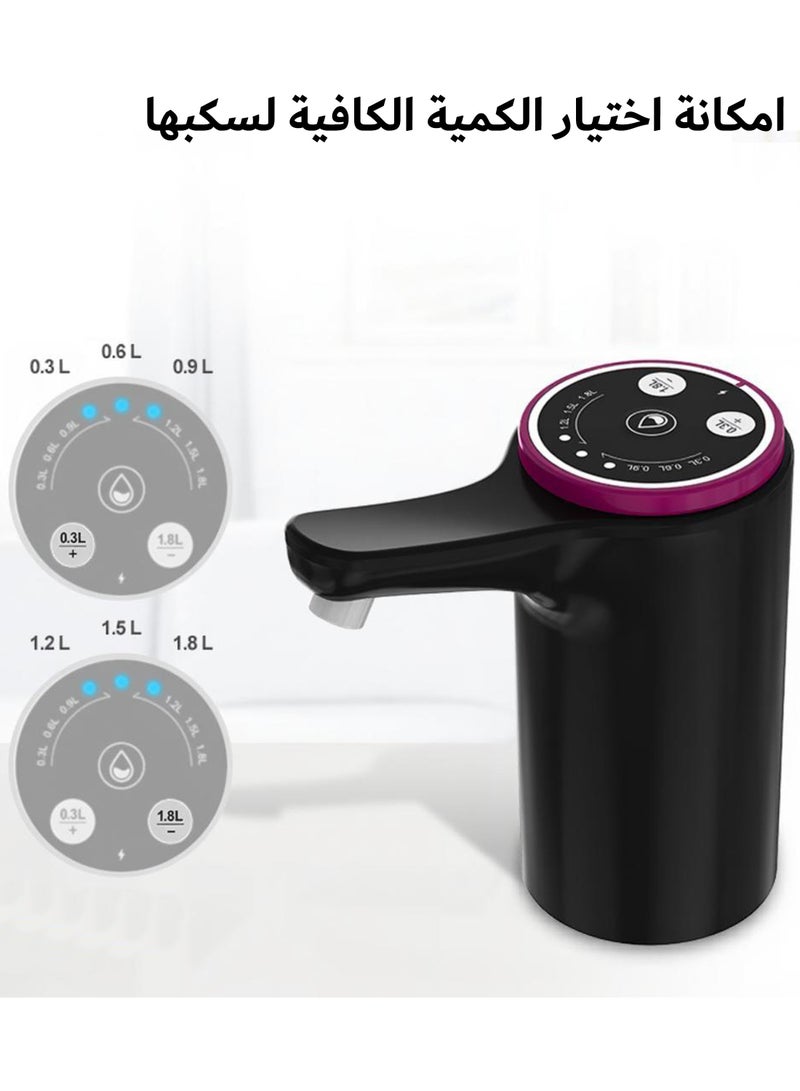 بادريق مضخة موزع مياه لزجاجة سعة 5 جالون مضخة مياه شرب كمية مجانية محمولة بشحن USB مضخة زجاجة كهربائية متعددة الأغراض للتخييم المنزلي - Image 2