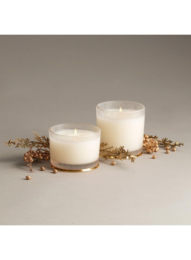 Thymes Thymes Frasier Fir Candle - Gilded Collection - Frosted Wood Grain Design with Gold Lid & Base - Pine Scented Candles for Women & Men - Luxury Home Fragrance - Elegant Christmas Decor (Large, 13.5 oz)  - Image 2
