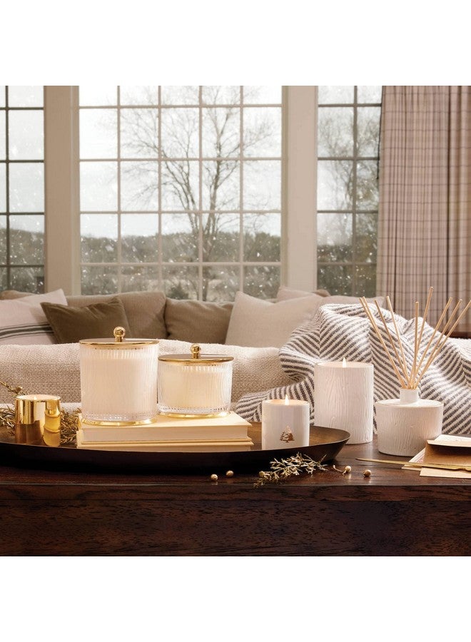 Thymes Thymes Frasier Fir Candle - Gilded Collection - Frosted Wood Grain Design with Gold Lid & Base - Pine Scented Candles for Women & Men - Luxury Home Fragrance - Elegant Christmas Decor (Large, 13.5 oz)  - Image 4