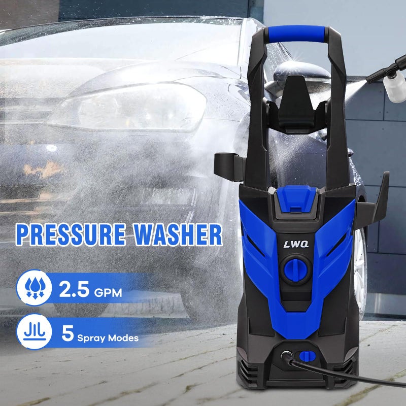 LWQ Pressure Washer, Power Washer with 4 Quick Connect Nozzles 1 Foam Cannon, High Pressure Cleaning Machine for Cars/Fences/Driveways/Patios/Farms/Home Cleaning - Image 2