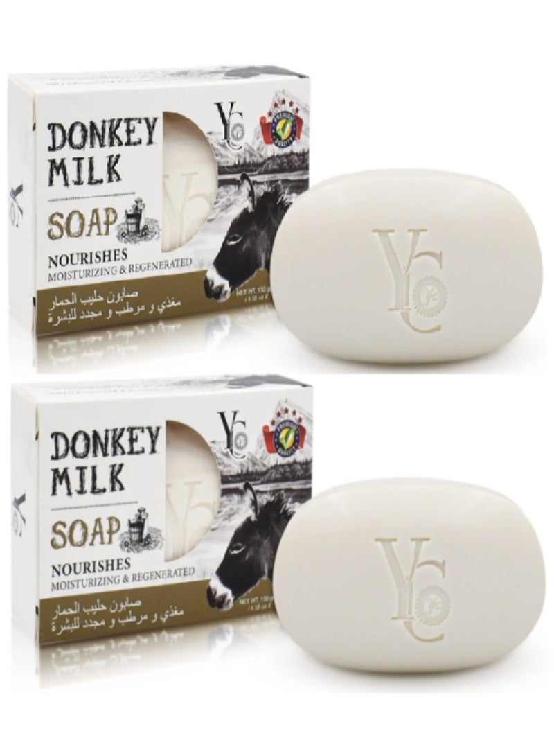 واي سي قطعتين من صابون حليب الحمار 130x2 جرام - Image 1
