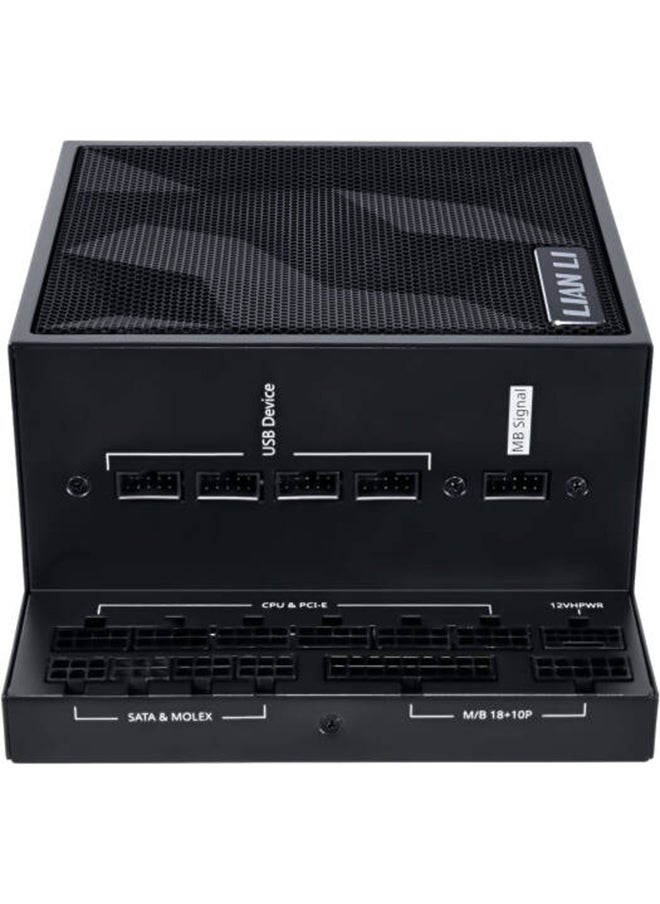 LIAN LI - Edge L-Shape Fully Modular Power Supply, 1000W Power, 80 Plus Platinum Certification, 120mm FDB Fan, ATX 3.0 & 3.1 Compliant, PCIe 5.1 Support, Active PFC, EG1000.Black - Image 1