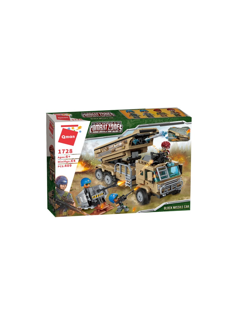 Qman Combat Zones Military Vehicle With Missiles 409 Pieces - C1728 