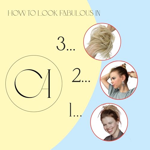 CAISHA XXL Hairpiece Scrunchie Updo Voluminous Slightly Wavy Messy Bun Brown Black Mix G24F - Image 4