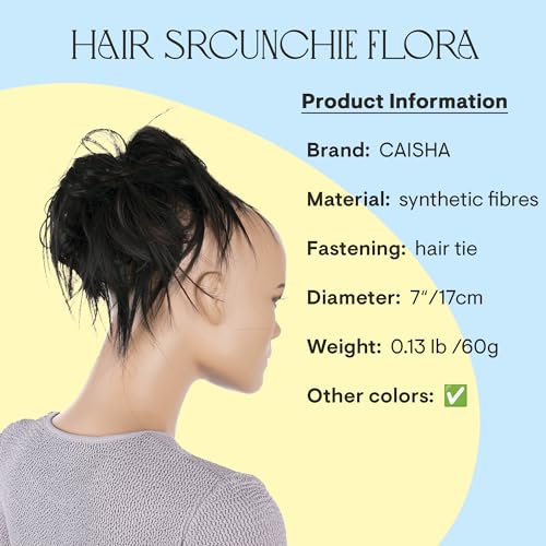 CAISHA XXL Hairpiece Scrunchie Updo Voluminous Slightly Wavy Messy Bun Brown Black Mix G24F - Image 2