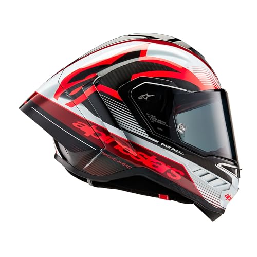 Alpinestars Supertech R10 Team Helmet, XL, Black/Carbon Red/White Glossy - Image 5