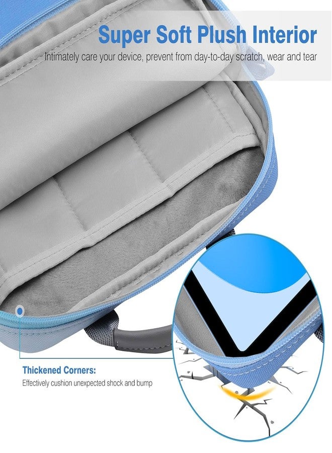 Dadanism 9-11 Inch Tablet Sleeve Bag Carrying Case with Shoulder Strap for iPad 10th Gen 10.9", iPad 9/8/7th 10.2", iPad Air 11", iPad Pro 11", iPad Air 5/4, Galaxy Tab A9+ Plus 11", Misty Blue - Image 4