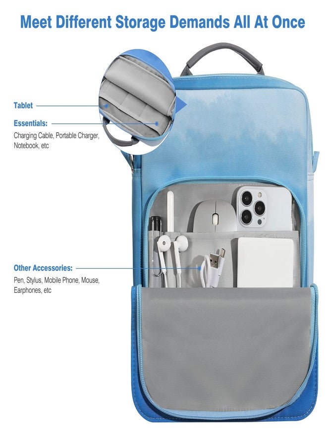 Dadanism 9-11 Inch Tablet Sleeve Bag Carrying Case with Shoulder Strap for iPad 10th Gen 10.9", iPad 9/8/7th 10.2", iPad Air 11", iPad Pro 11", iPad Air 5/4, Galaxy Tab A9+ Plus 11", Misty Blue - Image 3