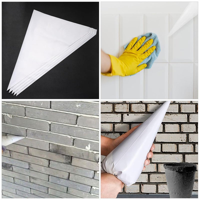 Abaodam 100pcs 16-inch Masonry Grout Bags for Tile Installation, Heavy-Duty Mortar Pointing Bags, Cement Grouting Applicator for Exterior Wall Tile Sealing - Image 4
