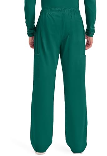 Cherokee Scrubs for Men Tapered Leg Cargo Scrub Pants with Zip Fly, 5 Pockets Elastic Waist 2-Way Stretch & Easy Care - WW190, XS Short, Hunter Green - Image 4