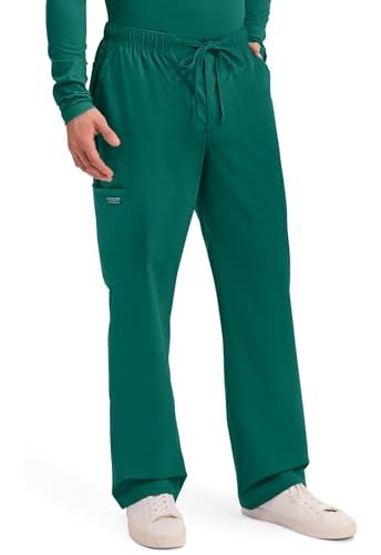 Cherokee Scrubs for Men Tapered Leg Cargo Scrub Pants with Zip Fly, 5 Pockets Elastic Waist 2-Way Stretch & Easy Care - WW190, XS Short, Hunter Green - Image 5