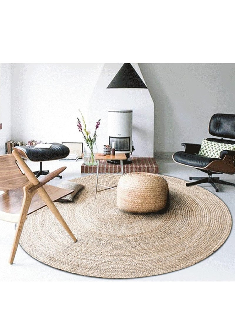 FFD Natural Jute Rug Carpet Hand Woven Rug Doormat 100x100cm - Image 5