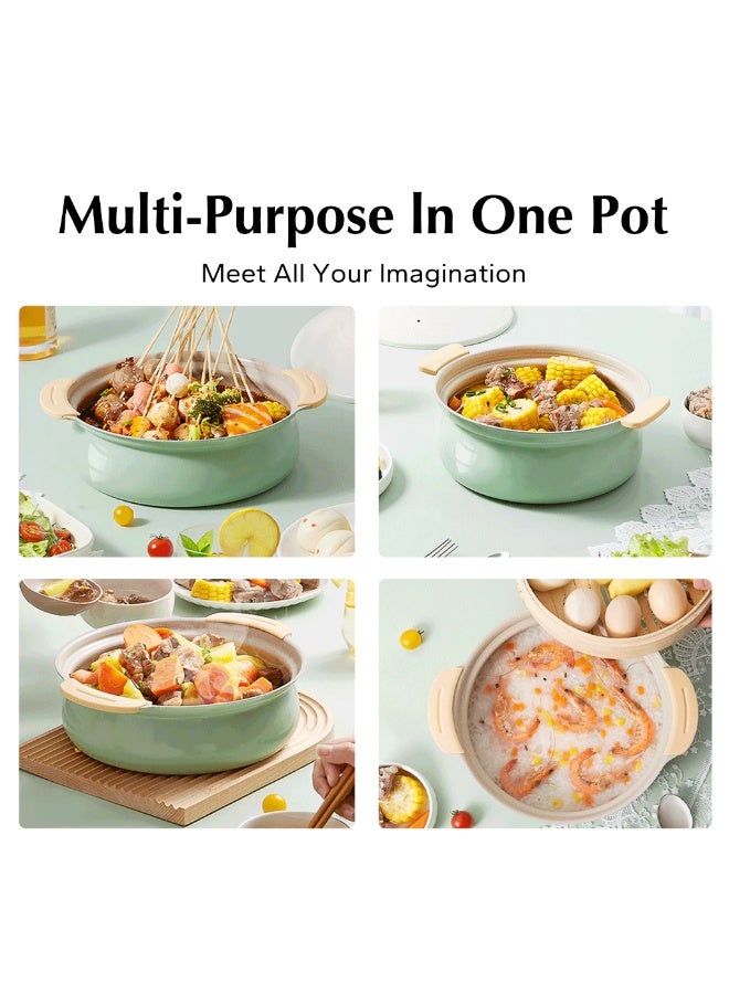 Redchef قدر حساء سيراميك غير لاصق من ريدشيف، غير سام، خالٍ من مركبات PFAS وPTFE وPFOA، قطر 24 سم، مناسب لجميع أنواع المواقد (أخضر) - Image 3