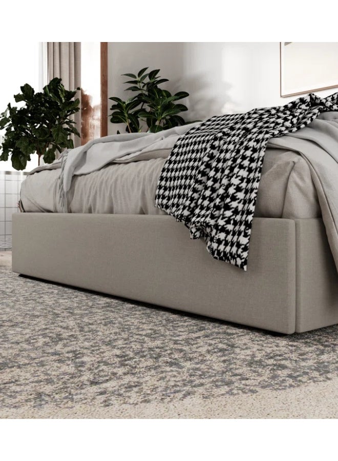 Bed and Mattress Home Vale Tufted King Size ( Mattress Size 180 X 190 CM ) Brown Color Bed Size 196 W X 205 L CM (Mattress Sold Separately) - Image 3
