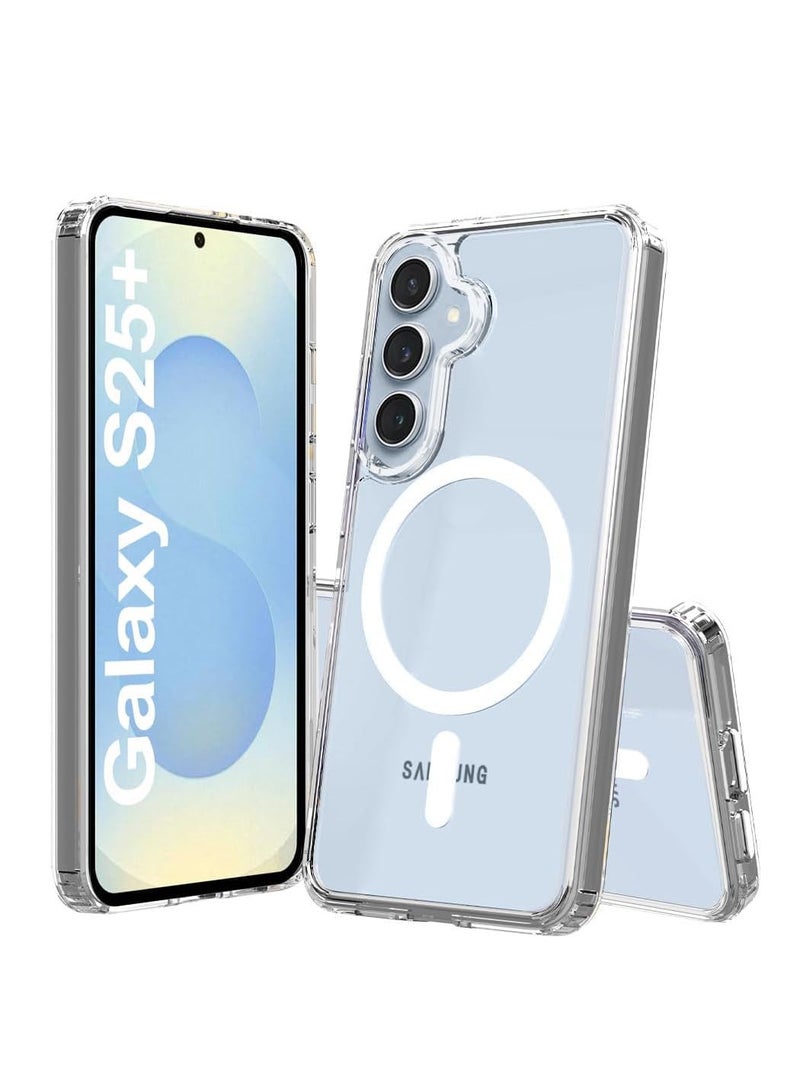 Clear Magnetic Case for Samsung Galaxy S25 Plus 5G, Mag*Safe Compatible, Slim Shockproof Protection, Wireless Charging Support - Image 1