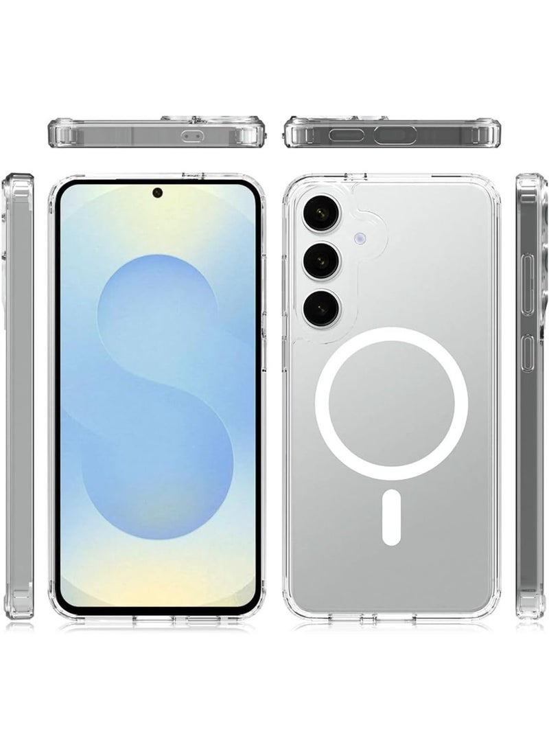 Clear Magnetic Case for Samsung Galaxy S25 Plus 5G, Mag*Safe Compatible, Slim Shockproof Protection, Wireless Charging Support - Image 2