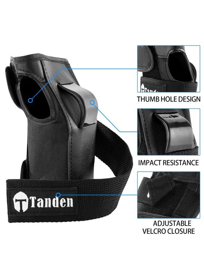 Tanden Skating Wrist Guards for Roller Skating Kids Wrist Guards Skateboarding Black S - Image 2