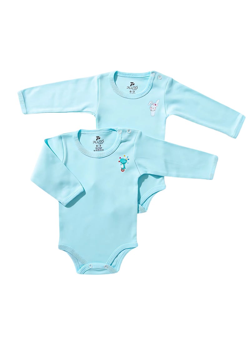 Pluto Pack of 3 Cotton Long Sleeve Bodysuit for Baby - Image 2