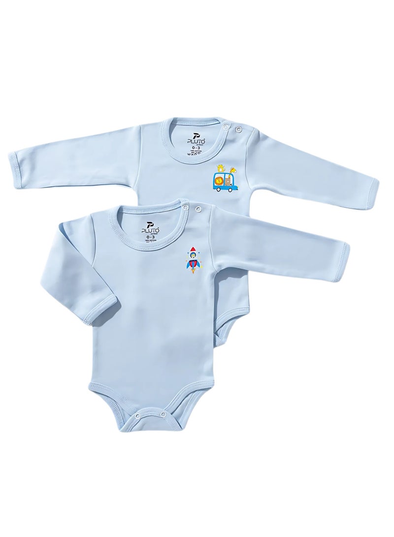Pluto Pack of 3 Cotton Long Sleeve Bodysuit for Baby - Image 3