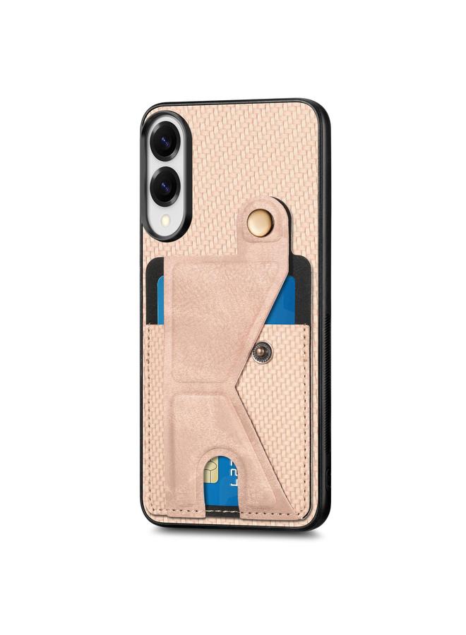 erorex Case For Samsung Galaxy S25 Edge 5G Carbon Fiber Wallet Flip Card K-shaped Holder Phone Case - Image 2