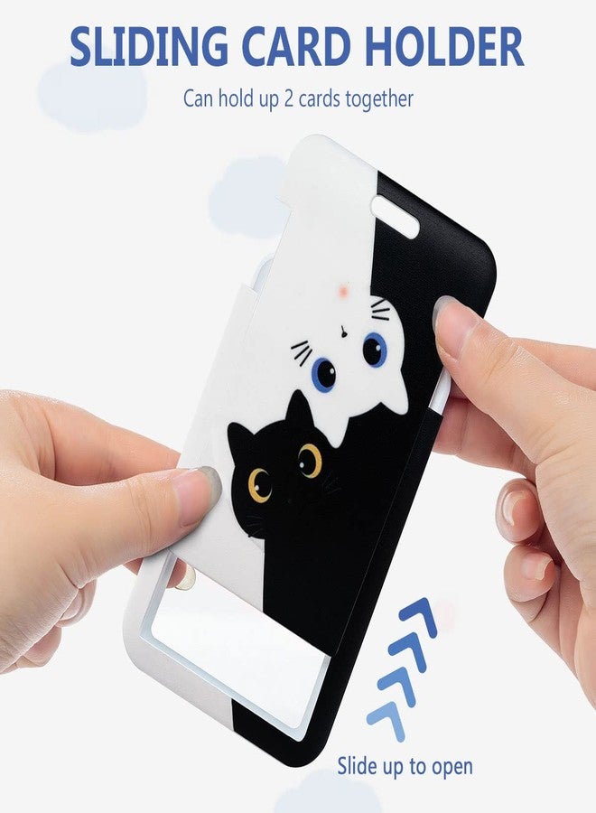 HASFINE Cute Cat Badge Holder with Lanyard and Retractable Badge Reel, Melodious Cat Breakaway Lanyard with ID Card Holder Carabiner Badge Reel Key Holder, Ideal for Nurse Teacher Student Work Staff - Image 5