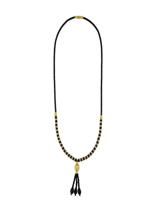 ZIVOM® Traditional Indian Designer Black Beads American Diamonds Gold Plated Necklace Chain Mangalsutra For Women Gift - Image 4
