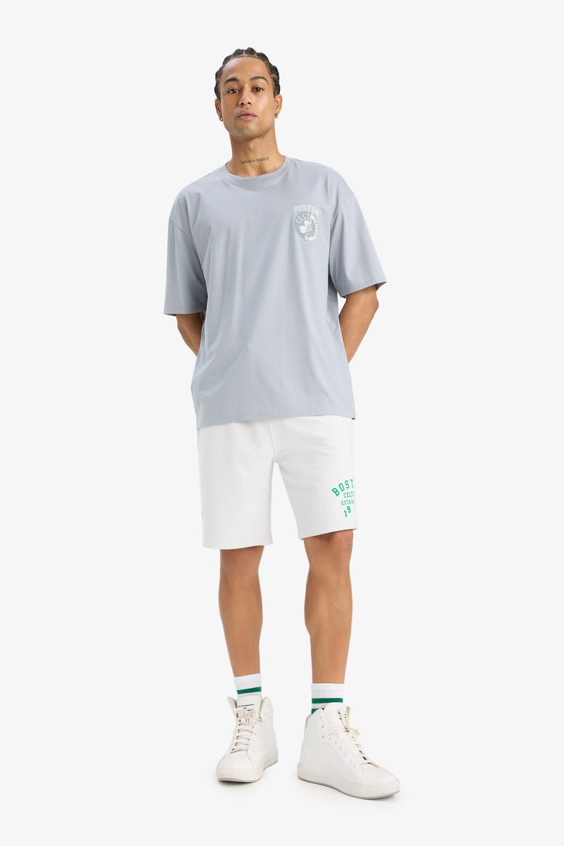 ديفاكتو تيشيرت نص كم اوفر سايز برقبة مستديرة من بوسطن سيلتكس - Image 2